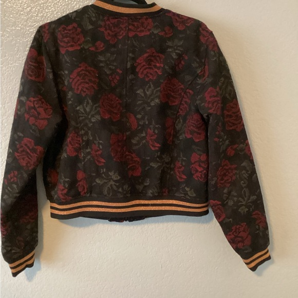 Sanctuary Black and Red Floral Bomber Jacket - Picture 4 of 7